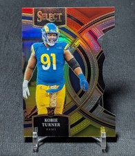 Kobie Turner Red/Yellow Prizm Die Cut Premier Rookie 2023 Select Card #131 Rams