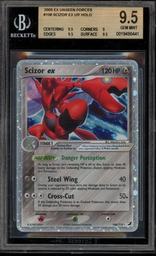 Pokemon Scizor ex EX Unseen Forces Holo Ultra Rare #108 BGS 9.5