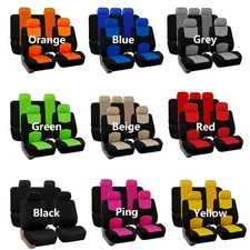 For Jeep Full Set Premium Cloth Car Seat Cover 5Sit Protector Front Rear Cushion