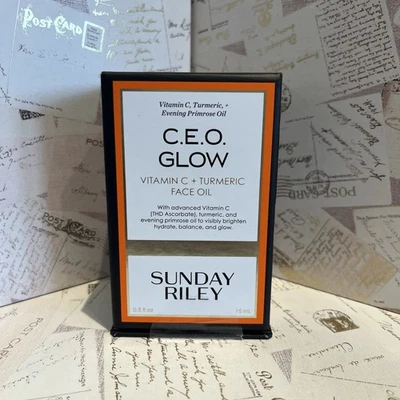 Sunday Riley CEO Glow Vitamin C & Turmeric Face Facial Oil Brightening 15ml BNIB
