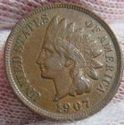 1907 Indian Head Cent Penny with full Liberty