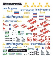 55 Lamborghini InterProgress Bank 1/24th - 1/25th Scale Waterslide Decals