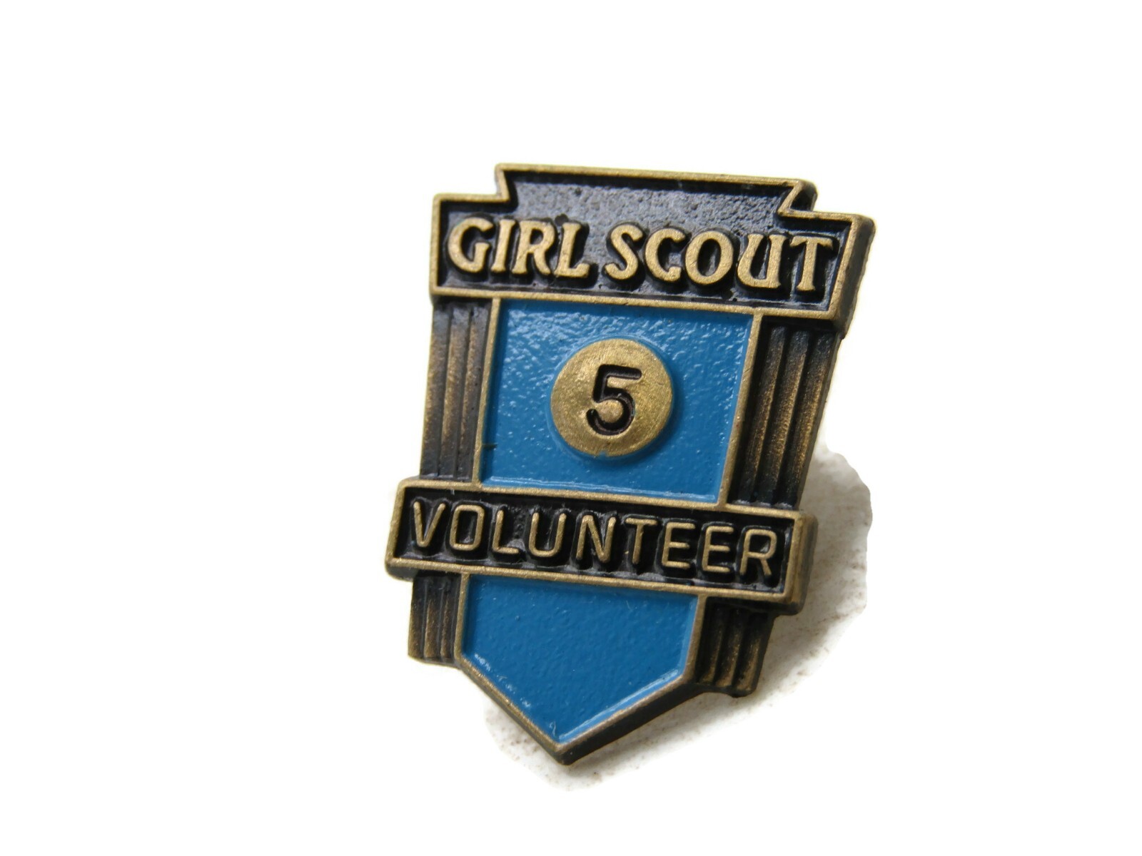 Girl Scout Volunteer 5 Pin Blue & Gold Tone CRECI/ES