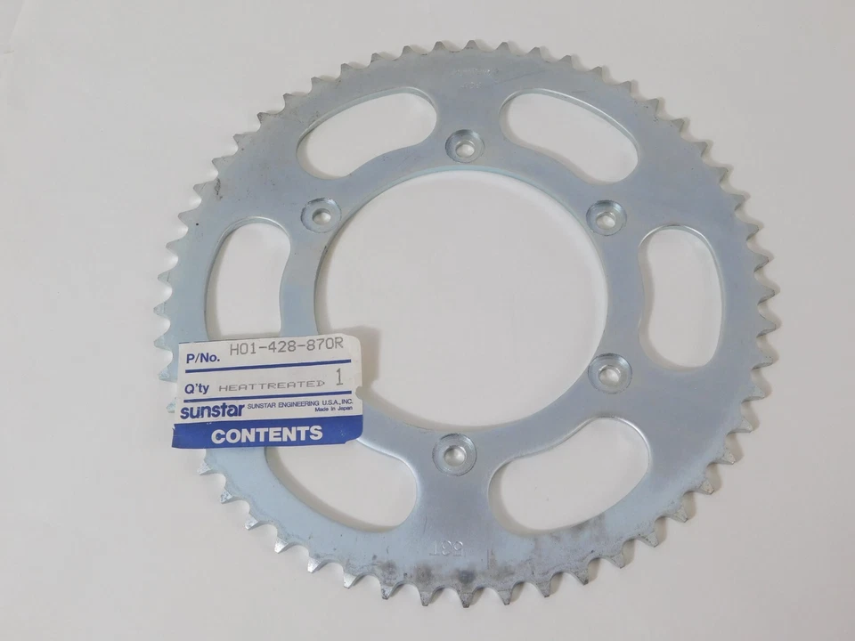 Piñón trasero Sunstar Honda 53T 428 H01-428-870R 1983-87 XL600R XL250S XR250 Foto 2 de 4