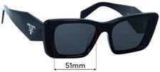 SFx Replacement Sunglass Lenses fits Prada SPR08Y-F - 51mm Wide