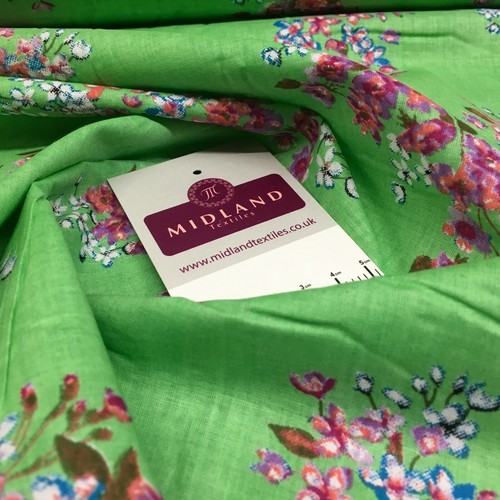 £6.50 Floral Silky Soft 100% Cotton Lawn Dress Fabric M1559 Mtex - Picture 45 of 45