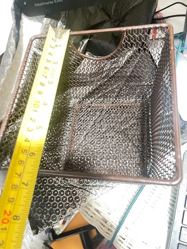 Design Ideas 351409 6.9" x 6.9" x5"HSmall BROWN Mesh Storage Basket(T11) - Picture 3 of 6
