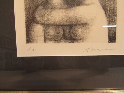 ANTONIO BUENO Pencil Hand Signed HC Print 10.75"x11.25" Framed NYC - Picture 3 of 6
