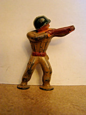Vintage, Barclay 1950's Pod Foot, Metal Soldier, Standing w/ Rifle, B245, 54mm