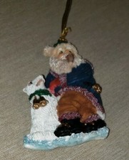 Christmas Santa with dog Holiday Ornament ,Good Condition 