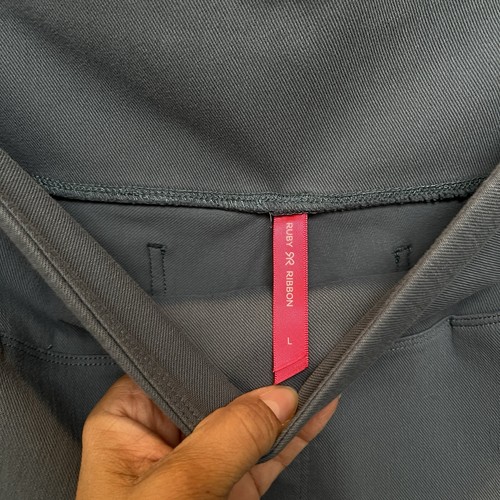 Ruby Ribbon Flare Capri grau Gr. L, Gesäßtaschen vorne, hoher Bund, Komfort - Bild 7 von 8