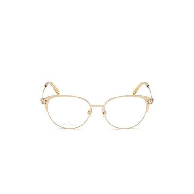 Swarovski SK 5397 032 Yellow G Metal Round Cat Eyeglasses Frame 54 17 140 LP