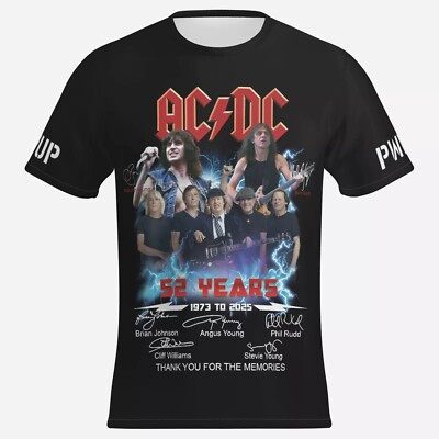 AC/DC PWRUP European Tour 2024 Uomo T-Shirt Nero S
