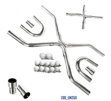 Universal T304 SS 2.5" Exhaust System Builder X-Pipe Tubing Kit LS Engine Swap