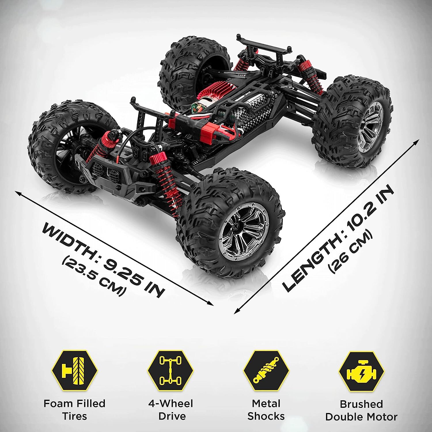 Laegendary Sonic 4x4 RC Car, 1:16, Brushed Motor, Up to 25 Mph - Black/Yellow