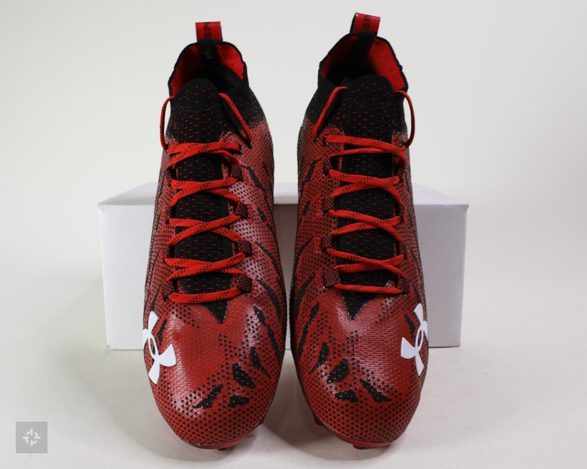 Under Armour Spotlight Lux MC Black Red Football Cleats Size 13