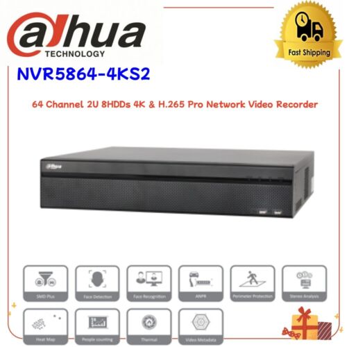 Dahua NVR5864-4KS2 12MP 64 Kanal 2U 8HDDs 4K H.265 Pro  Netzwerk-Videorekorder - Bild 1 von 6