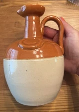 Vintage Donald Fisher LTD Stenciled Stoneware Whiskey Jug Edinburgh Scotland