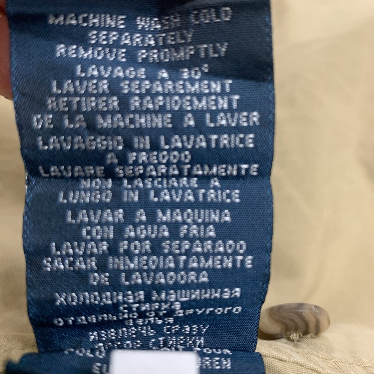 ポロバイラルフローレン ハリントンジャケット 大きめXS ベージュ コットン 中古・古着通販】POLO RALPH LAUREN (ポロ・ラルフローレン