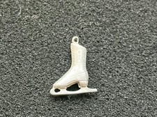 VINTAGE STERLING SILVER ICE SKATE PENDANT CHARM Double Sided