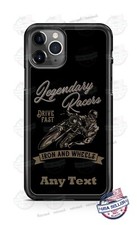 Funda de teléfono Legendary Racers para motocicleta hierro y ruedas para iPhone i12 Samsung LG