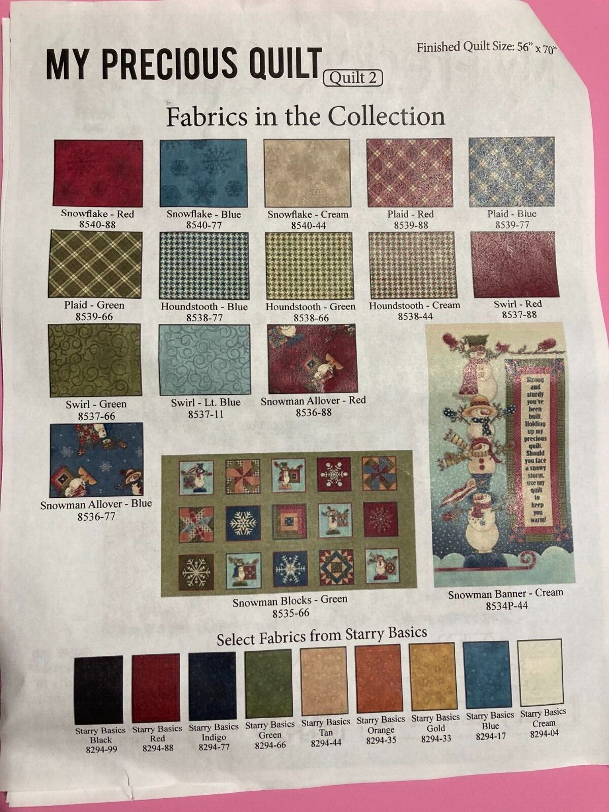 The Whole Country Caboodle My Precious Quilt Kit 56" x 70" Leanne