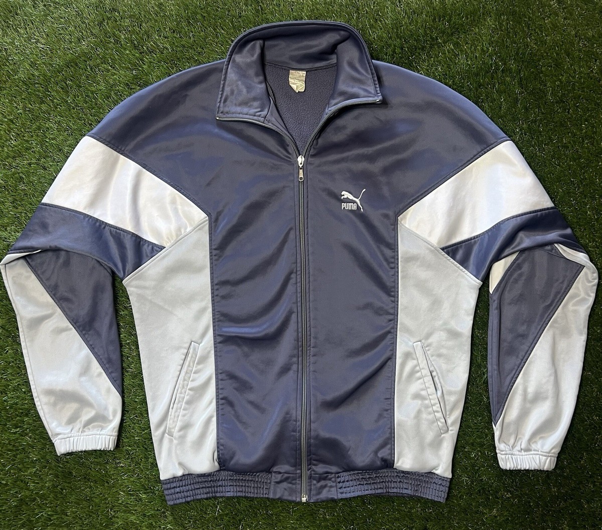 Vintage 90s Puma track jacket full zip up grey size large | eBay Vintage 90s Puma track jacket full zip up grey size large | eBay