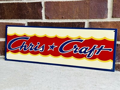 Chris Craft Boats Marine  18x6  advertising garage sign Speed Boat