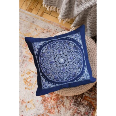 Pillow Counted Cross Stitch Kit Silver DIY Abris Art