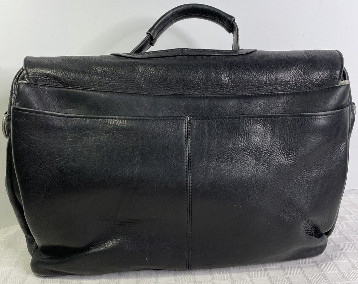 Andrew Philips Black Leather Laptop Bag Briefcase Gem