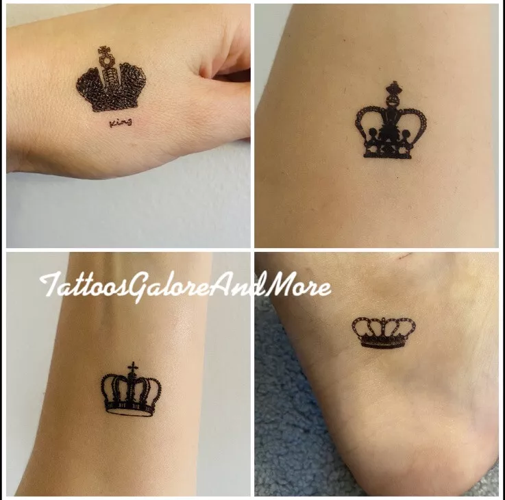 King & Queen Crown Temporary Tattoos