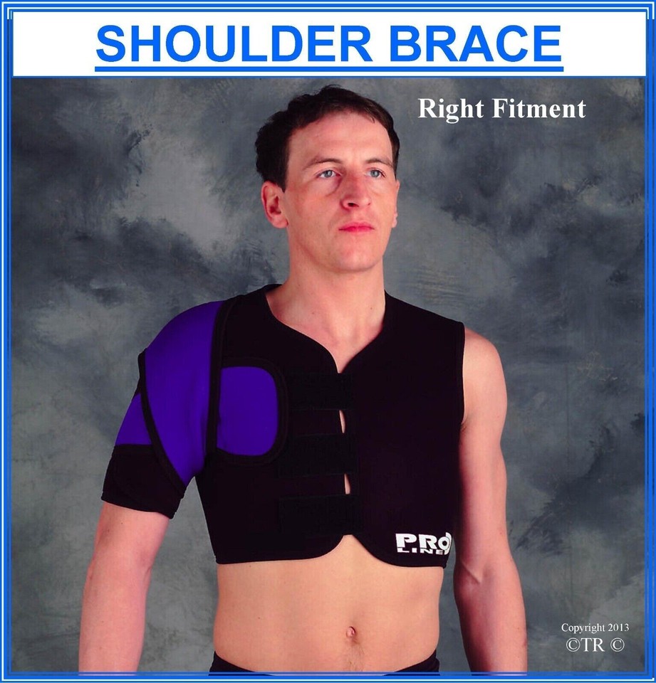 Proline Single Shoulder Brace Black Medical Support Wear Sport Protection Gear eBay