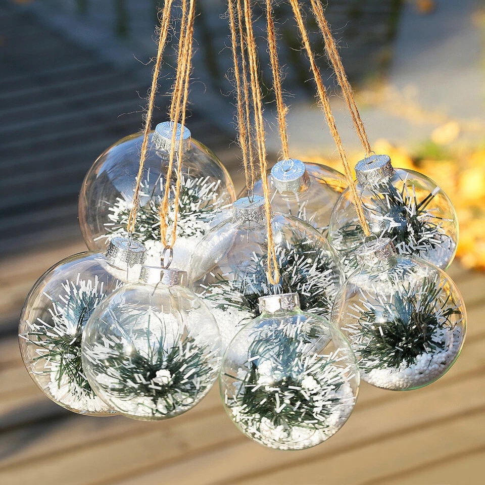 BEAUTY-DIRECTUK Christmas Baubles 5-50pcs Clear Glass Ball Heart Empty Fillable Hanging Ornament