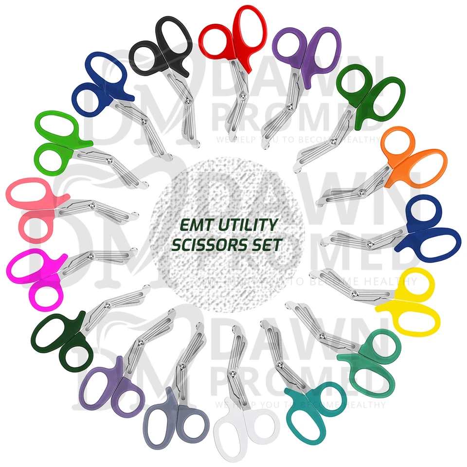 20 Paramedic EMT Trauma Shears Nurse Scissors Set  7.25" First Aid Rainbow Color - Image 2 of 4