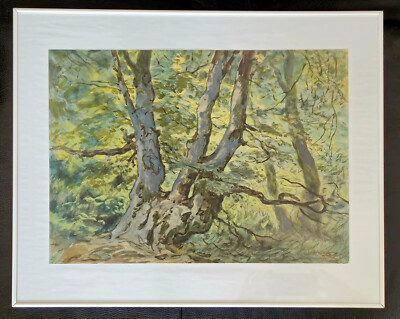GEORG HACKER - Watercolour / Forest Landscape / Signed
