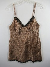 Gilligan  O'Malley Satin Animal Print Chemise Nightgown Women Medium