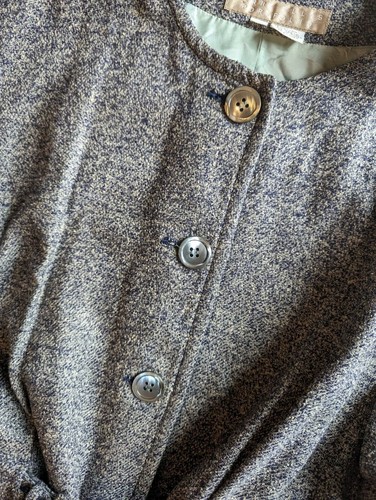 Vintage Perry Ellis Portfolio Women's Silk Blend Tweed Jacket w/ Belt Size 12 - Picture 5 of 16