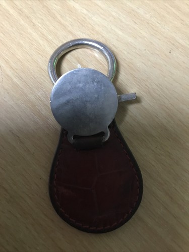 Vintage Mulberry Key fob Key ring red brown congo reptile Leather Solid Brass - Picture 2 of 5