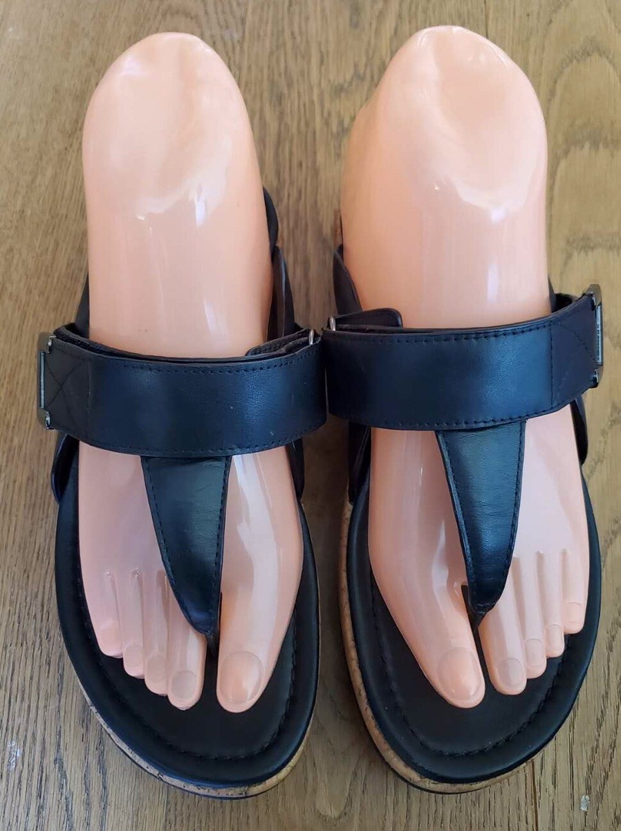 FitFlop Remi Toe-post Black Leather Adjustable Sandals Size 5 | eBay UK
