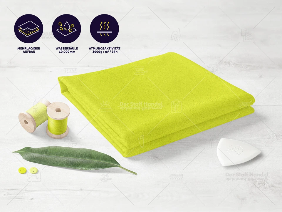 SOFTSHELL Stoff Funktionsstoff Outdoorstoff winddicht NEONGELB EUR 16,98/m