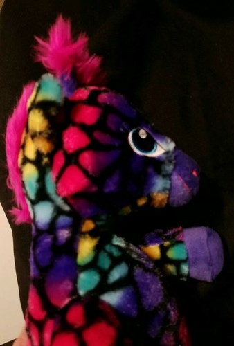 Build A Bear Workshop Plüschtier Giraffe Regenbogen wild lila 18 Zoll Stofftier BABW - Bild 10 von 11