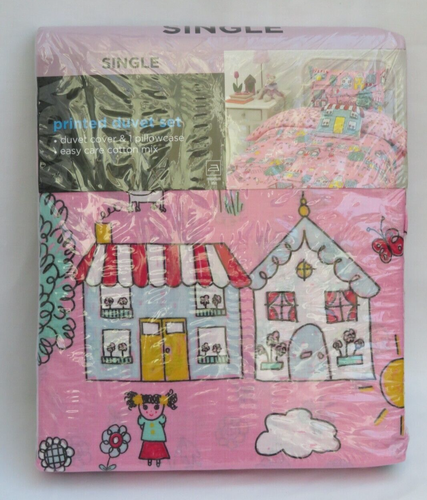 Asda Single Bedding ❤️ Pink Printed Duvet Cover Pillowcase Easy Care ❤️Brand NEW - Picture 3 of 10