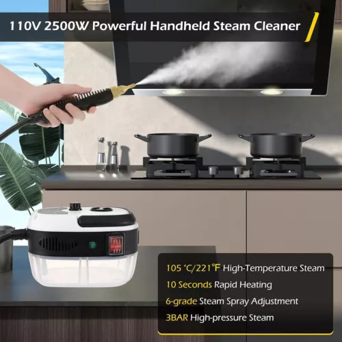 2500W Handheld Steam Cleaner Machine High Tempetature Steamer Cleaning Tools - Picture 6 of 12