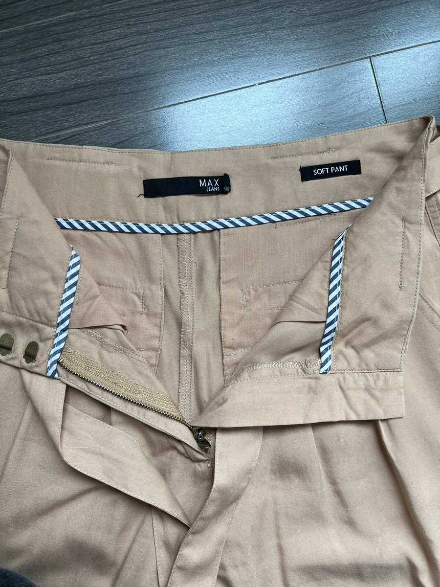 MAX JEANS Beige High Rise Soft Pant Size 2/26 | eBay