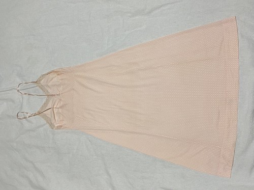 Original Vintage 1950s Sz XXS Lustre Velvaray Pink Nightie Midi Slip Fabric 50s - Picture 16 of 17