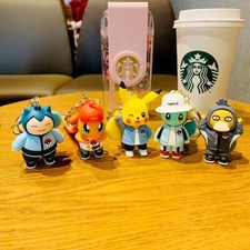 Pok mon Keychain Anime Figures Pikachu Cartoon - Key Chain Keyring Pendant