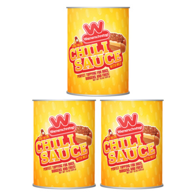 Wienerschnitzel Chili Sauce w/ Meat Secret Recipe Hot Dog Cans - 3 Pack