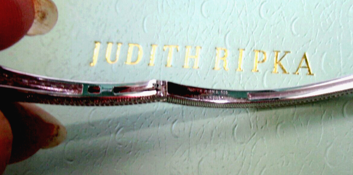 Judith Ripka New Sterling Silver MOP & Diamonique CZ Bracelet Sz AVG JR Box*