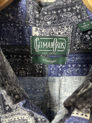 Gitman Bros Vintage Bandana Patchwork Paisley Flannel Cotton Shirt - Picture 4 of 4