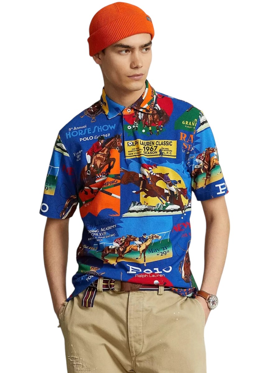 Polo Ralph Lauren Classic Fit Mended Mesh - Hombre, Azul, Ajuste Clásico